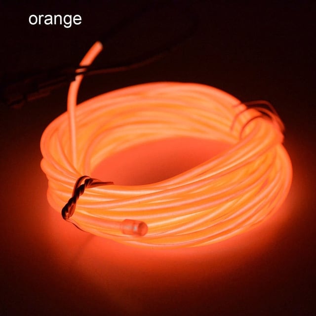 Batteridrevet Led Glowstrip Neon Loop 3 meter - Orange