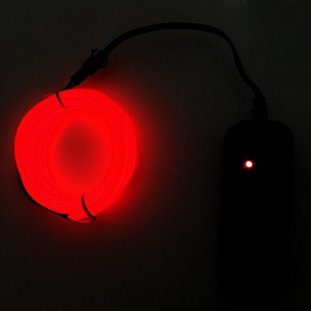 Batteridrevet Led Glowstrip Neon Loop 3 meter - Rød