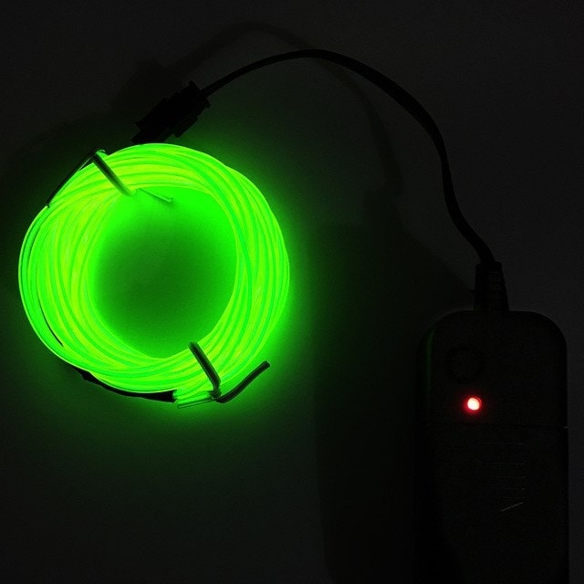 Glowstrip batteridrevet LED-lysstrimmel med fosforbelægning grøn - 3 meter