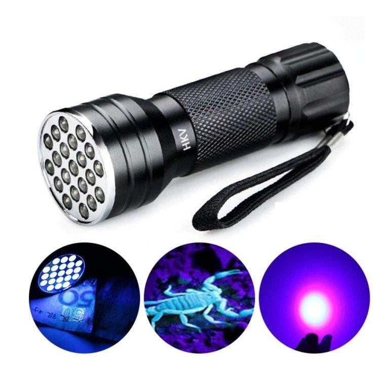 UV 21 LED 395NM ultraviolet lommelygte - opdager urin fra hunde