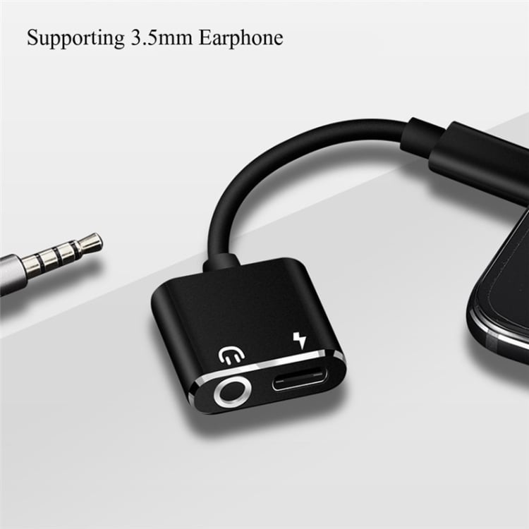 USB-C 3,5 mm + USB-C Lydadapter / Splitter