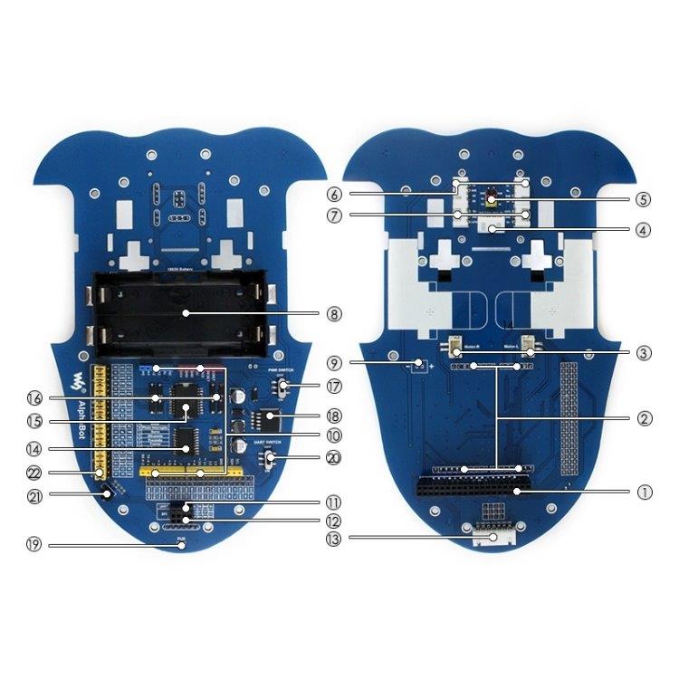 Waveshare AlphaBot Raspberry Pi Robot Byggesæt