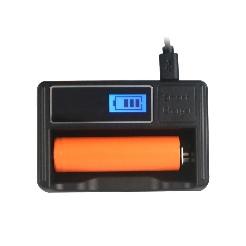 Batterilader med LCD 1 stk. - 18650