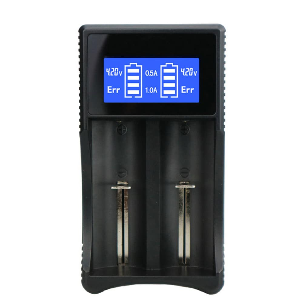 Batterioplader SW-3 med LCD-display til 2x 18650-batterier