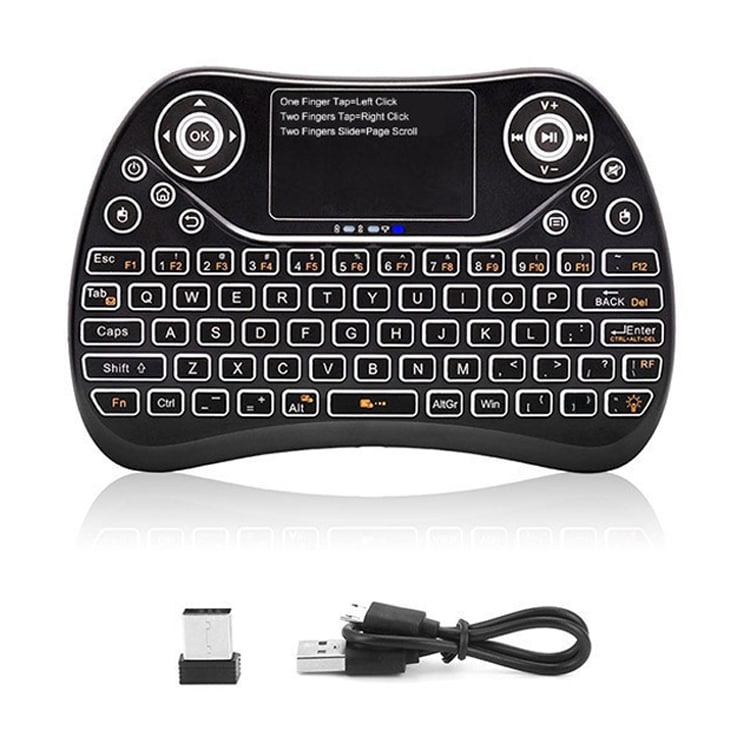 Mini Trådløst tastatur til Smart-TV / Smartphones - lys