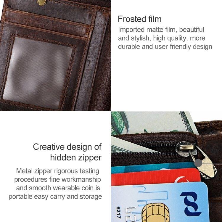 Herre-tegnebog RFID Oil Wax med aftagelig kortholder