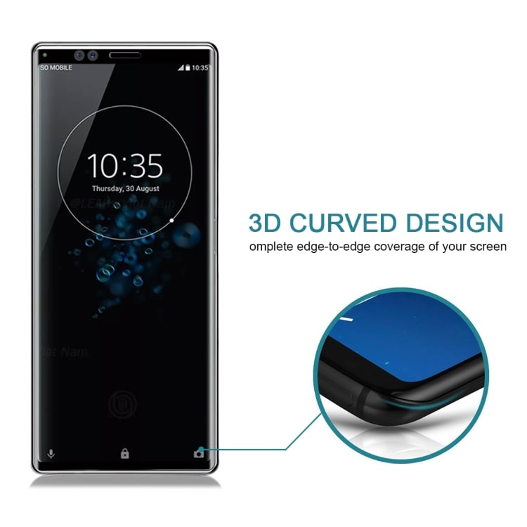 3D Fuld Skærmskåner i hærdet Glas Sony Xperia 1