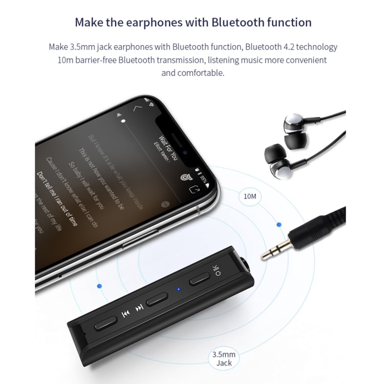 Bil Bluetooth 4.2 Musikspiller 3,5mm / Nummerpræsentatør / micro-usb