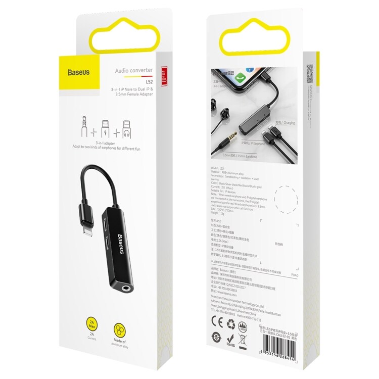 iPhone Adapter Opladning / headset & 3,5mm