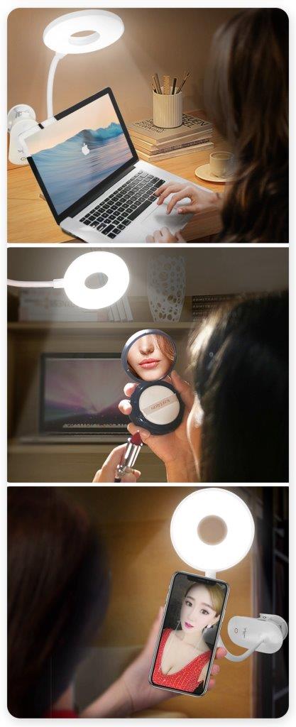 Trådløs dimmerbar Led Lampe med klemme - Opladelig