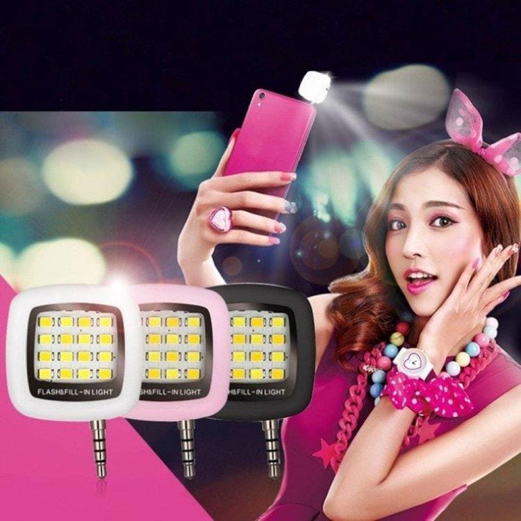 Universal Selfie LED Ring Blitz for mobiltelefon / Smartphone