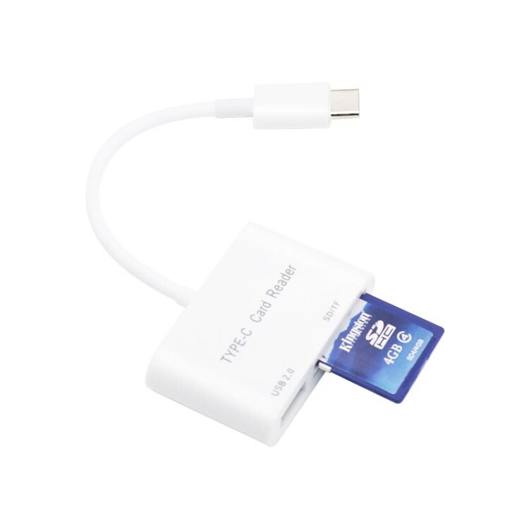 Kortlæser USB Type-C til SD/MicroSD + USB