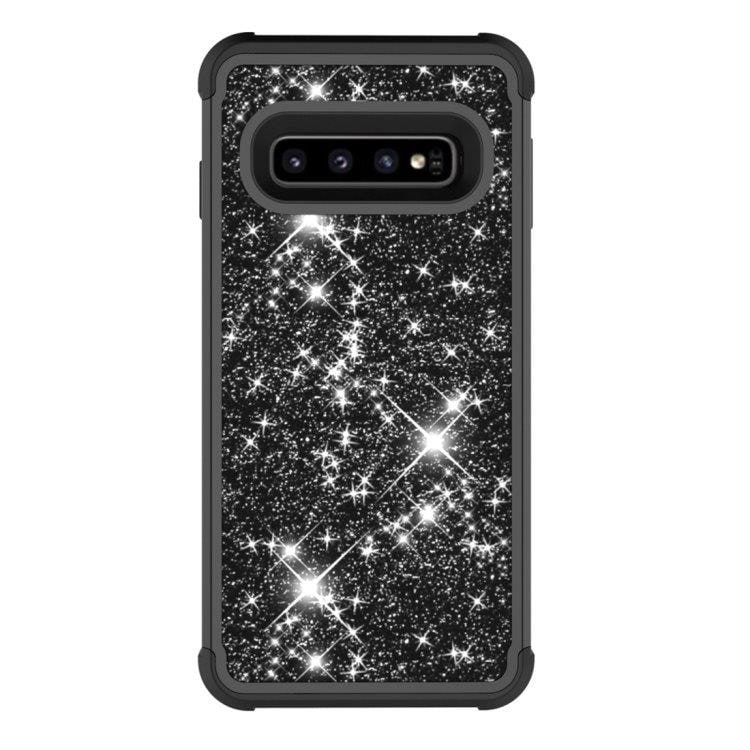 Shockproof Glitter-etui Samsung Galaxy S10+ Sort