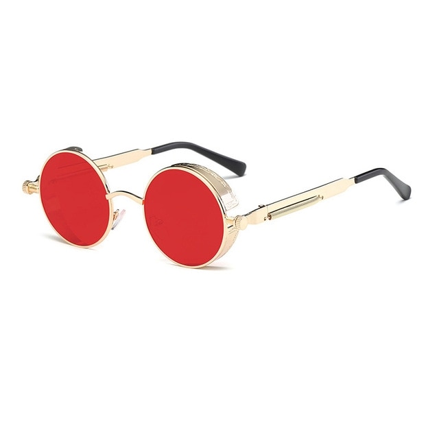 Steampunk Retro Solbriller Rød/Guld