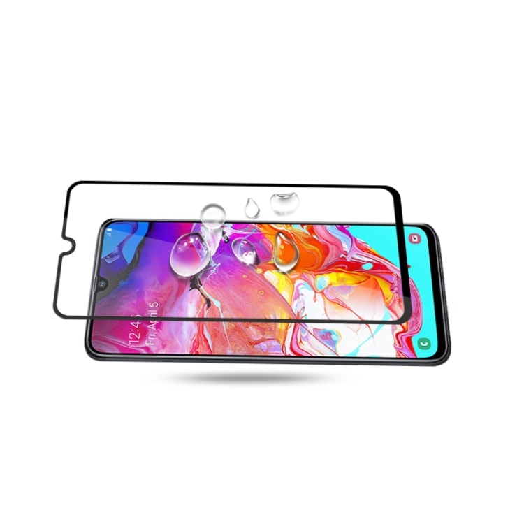 Mocolo Tempereret Skærmbeskyttelse 0,33 mm 9H 2.5D Samsung Galaxy A70 Sort Ramme