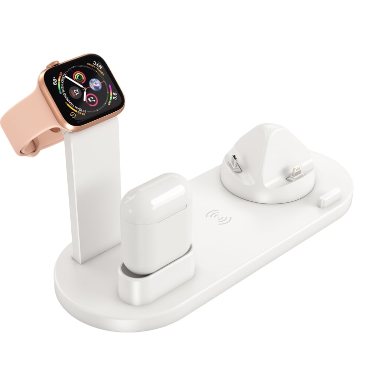 Ladestation - USB og Trådløs til Smartphone og Smartwatch
