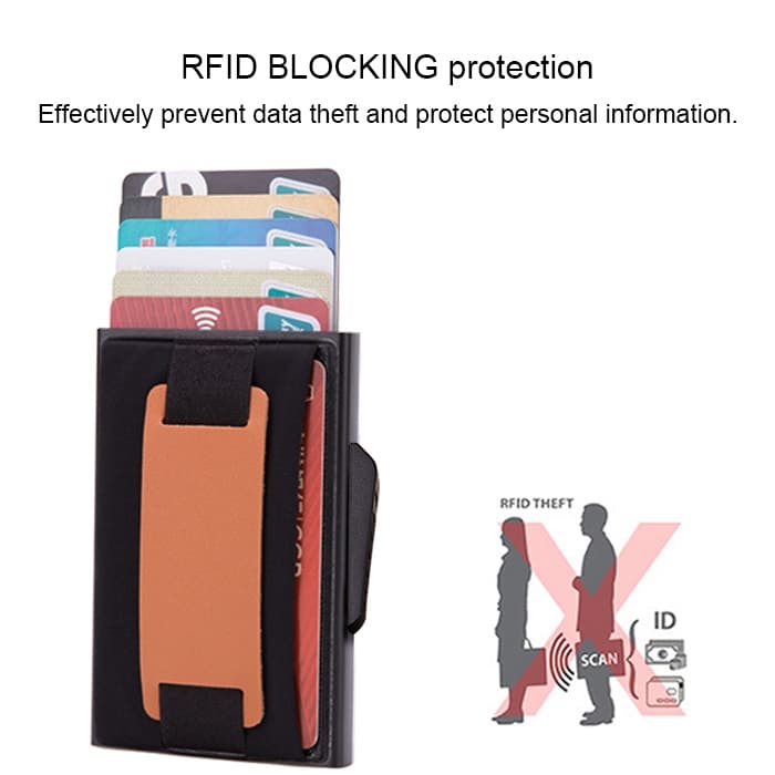 RFID Popup Tegnebog med Holder Sort
