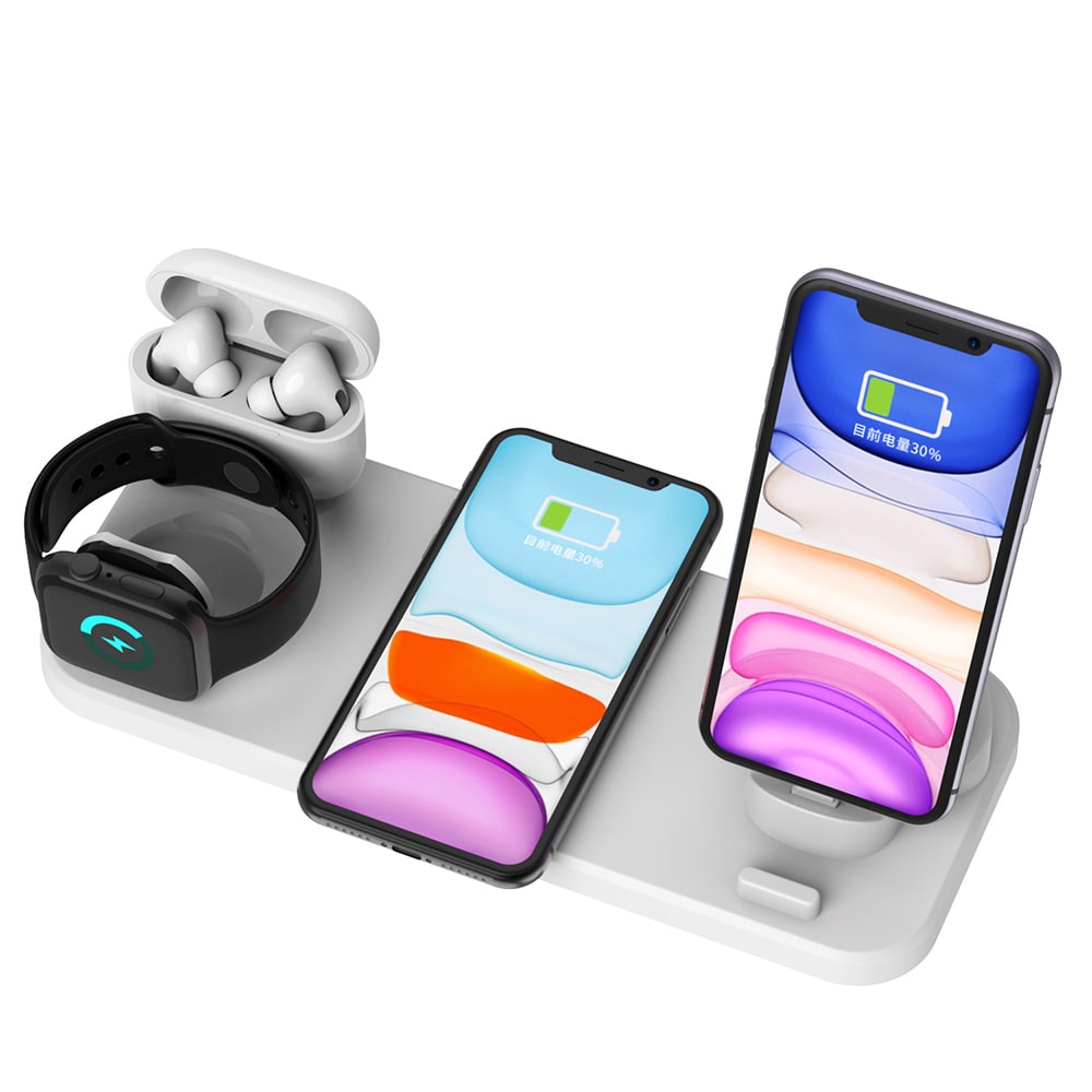 3i1 Ladestation Apple Airpods, Watch & iPhone Hvid