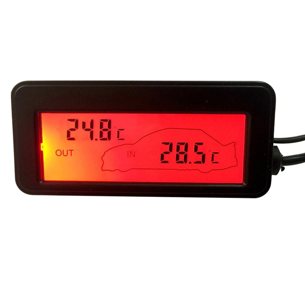 12V biltermometer indendørs/udendørs