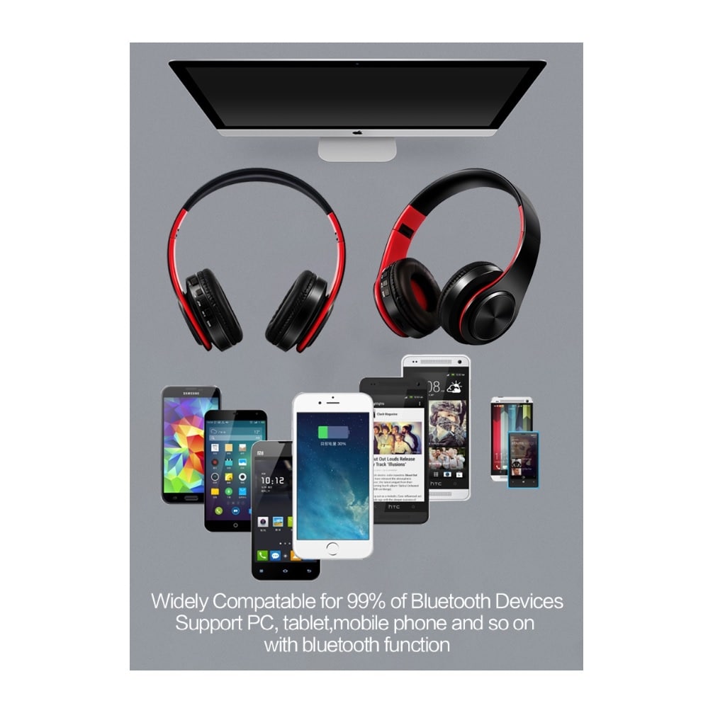 HIFI Bluetooth Hovedtelefoner - SD-kort & FM