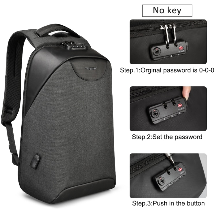 Laptoptaske 15,6 tommer med lås og USB-udtag - Rosa / Sort