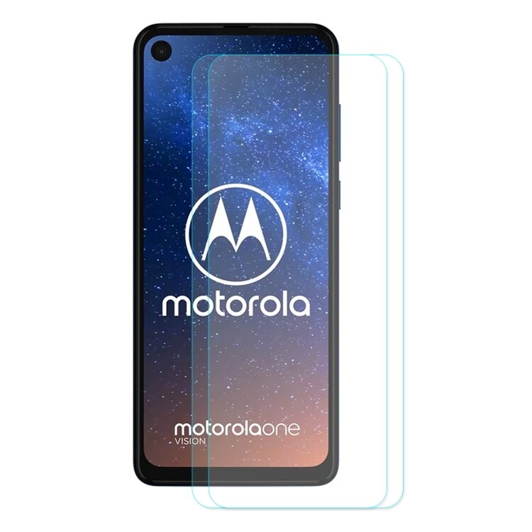 ENKAY Skærmbeskyttelse i Hærdet Glas til Motorola Moto One Vision - Pakke med 2 stk.