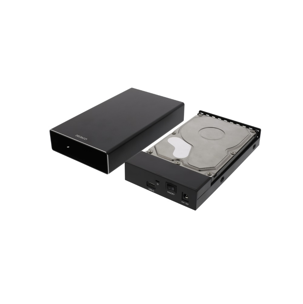 DELTACO Eksternt 3,5" Harddiskkabinet USBC/ USB 3.1