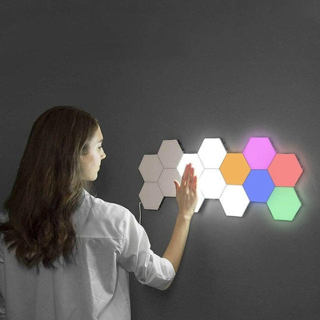 Honeycomb touch-følsom lampe - 6-pak i forskellige farver