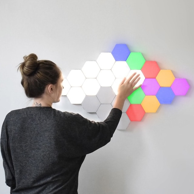 Honeycomb touch-følsom lampe - 6-pak i forskellige farver