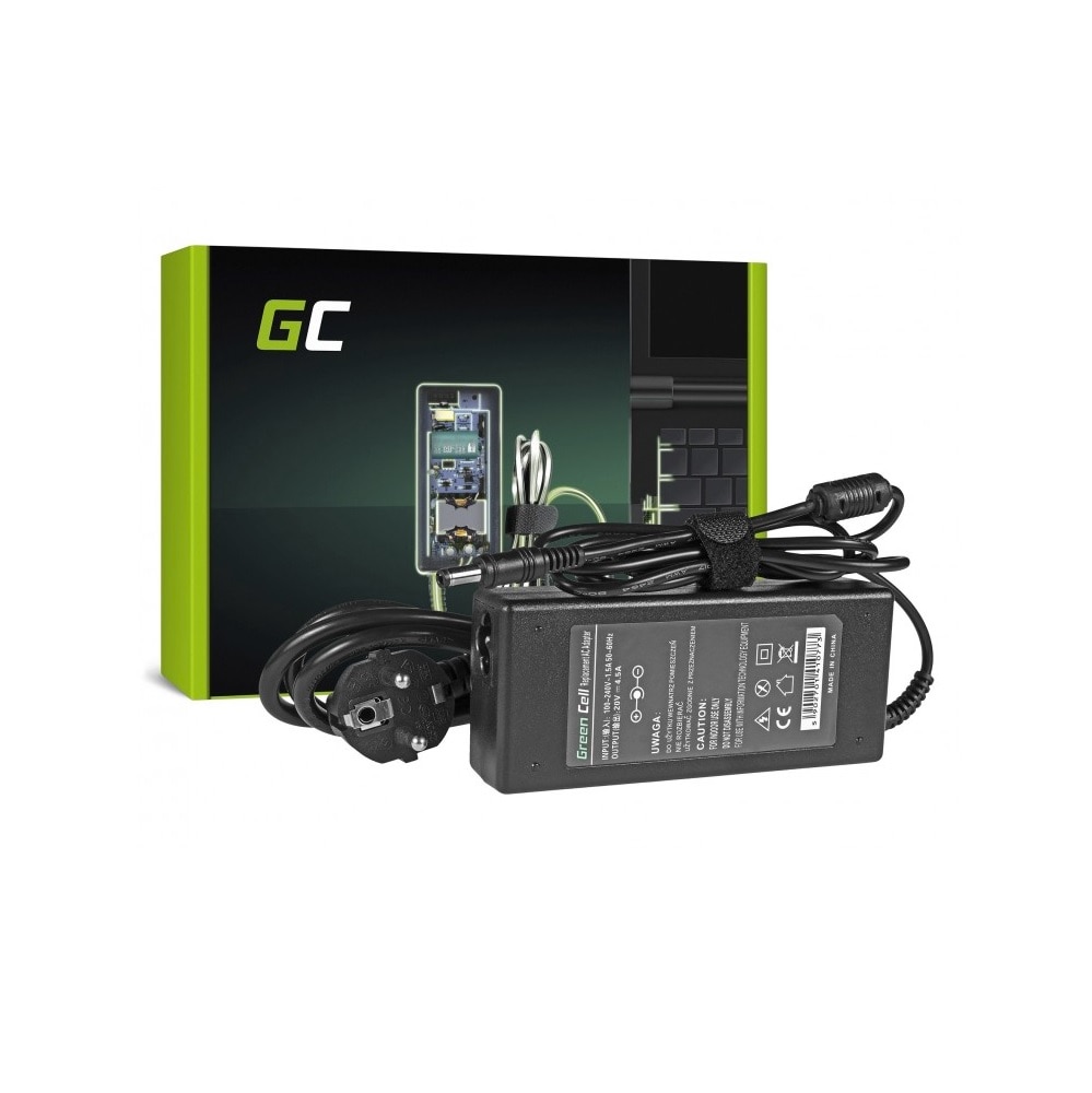 Green Cell lader / AC Adapter til Fujitsu-Siemens 90W / 20V 4.5A / 5.5mm-2.5mm