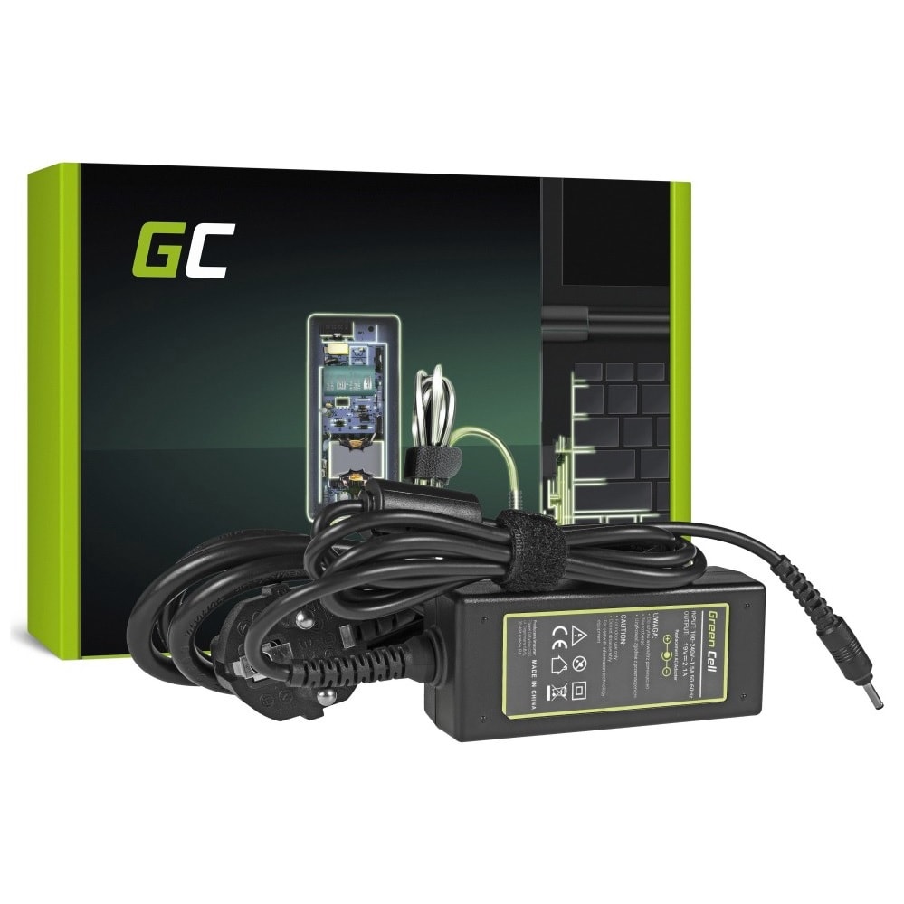Green Cell lader / AC Adapter til Samsung 40W / 19V 2.1A / 3.0mm-1.1mm