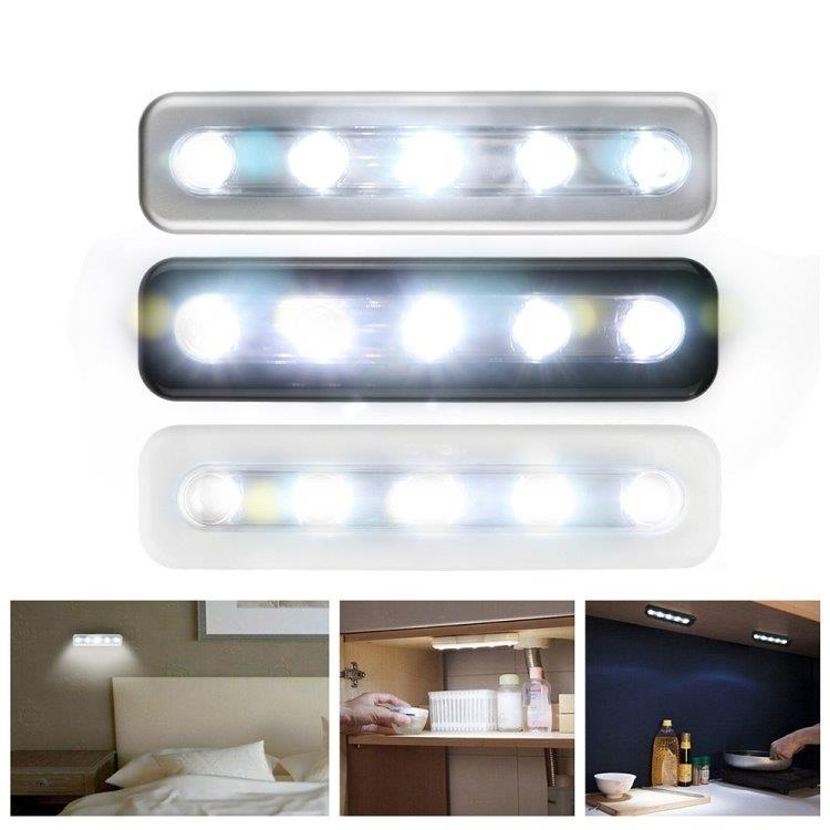 Hvid 5 LED-spotlight med Touch