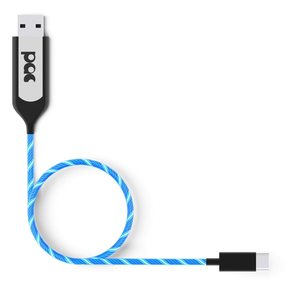 PAC Ladekabel USB-C 1 m Blå LED
