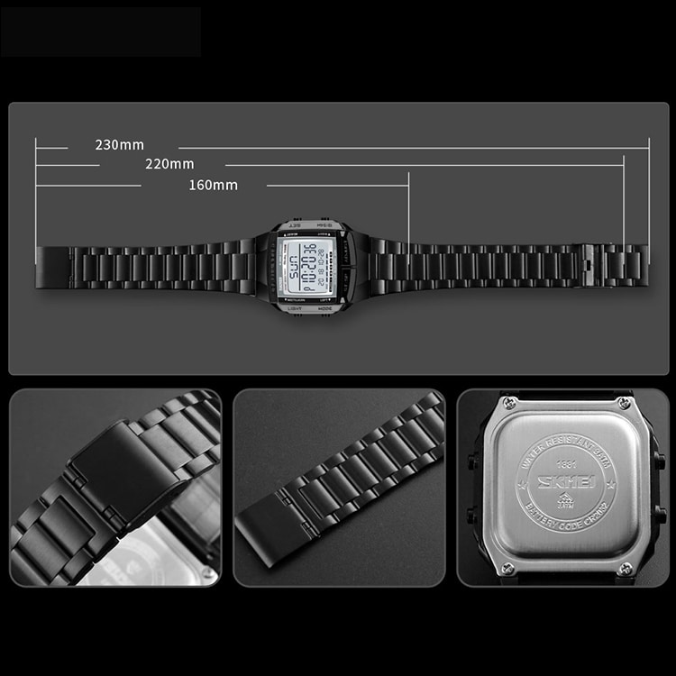 SKMEI 1323 Digitalt Armbåndsur - Sølvfarvet