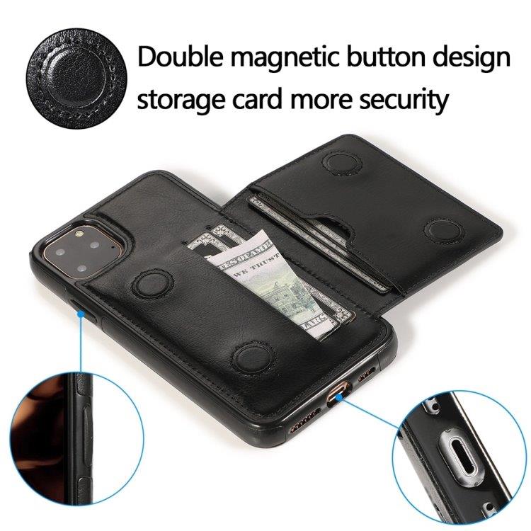 Tegnebogscover med stativ og tegnebog iPhone 11 Pro Sort