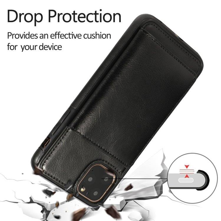 Tegnebogscover med stativ og tegnebog iPhone 11 Pro Max Sort