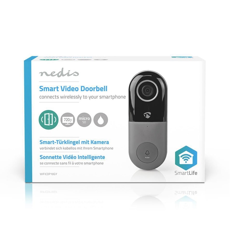 Smart dørklokke med kamera og Wi-Fi /appstyret/ microSD-rum/ HD 720p
