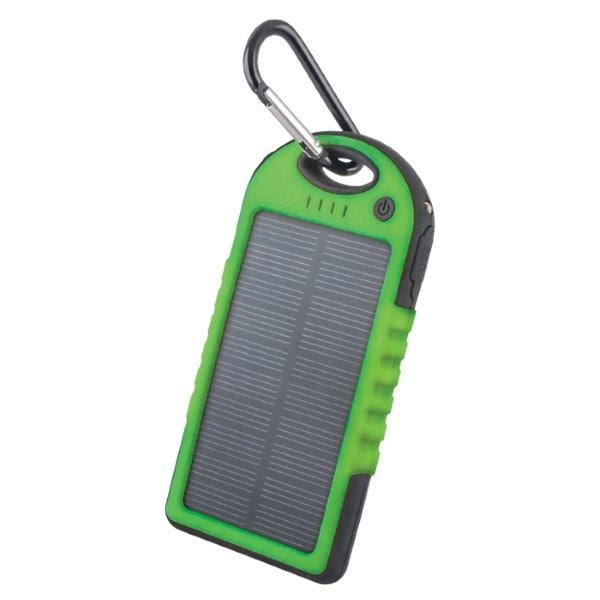 Solcelledrevet Powerbank 5000 mAh - Grøn