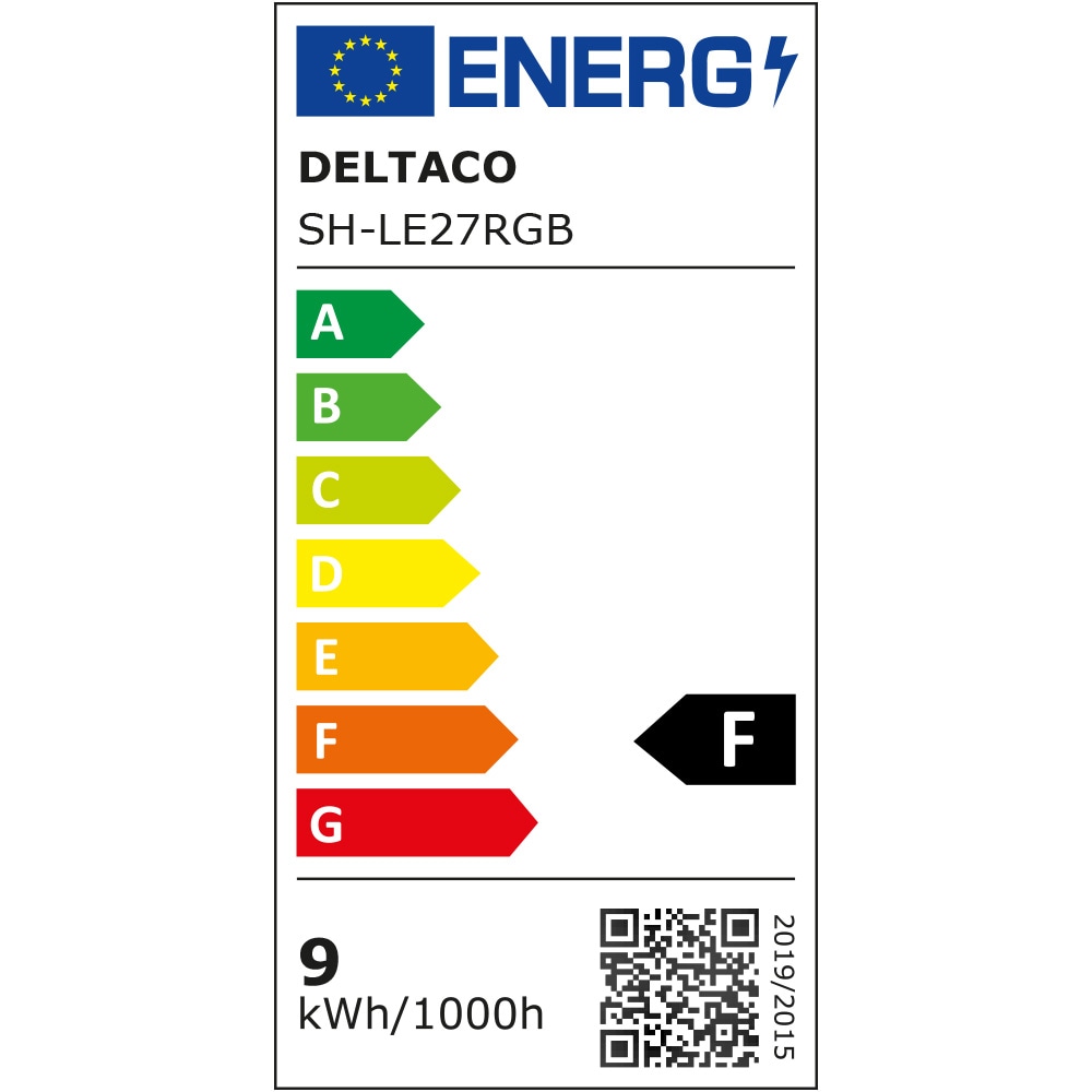 DELTACO SMART HOME Wi-fi RGB LED-pære, E27 9W 810 lm