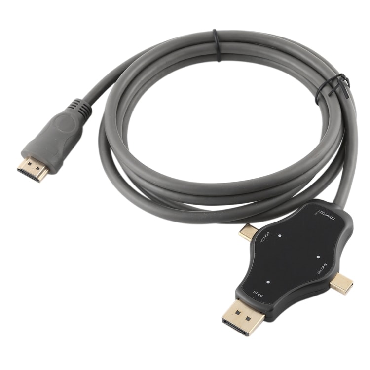 Adapterkabel DisplayPort - Mini DisplayPort + USB Type-C til HDMI 4K