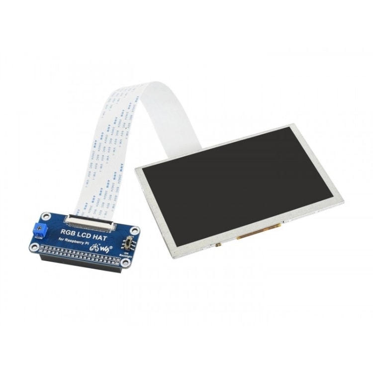 Waveshare 5"-skærm 800x480 til Raspberry Pi - DPI-kontakt