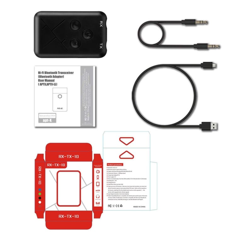 JDEX-TX10 Trådløs 2-i-1 - Bluetooth 4.2 + Audio Modtager / Sender