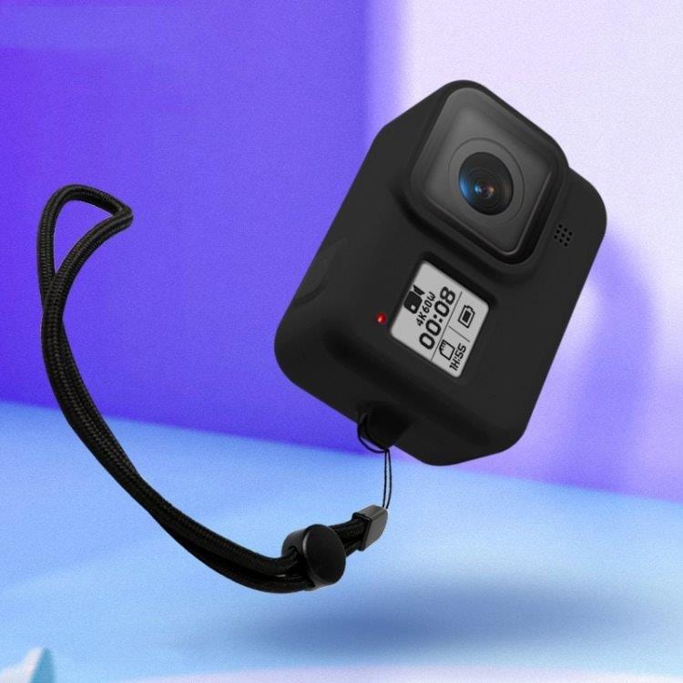 Silikoneetui til GoPro HERO8 med Håndledsrem - Sort