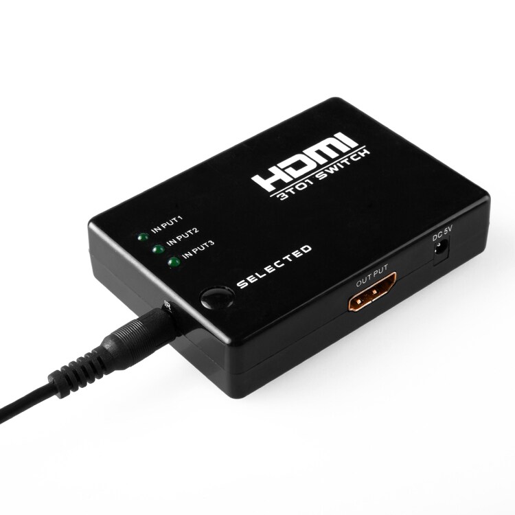 HDMI 3-i-1 Switch 1080P med IR Fjernbetjening