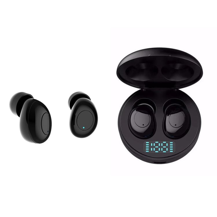 J1 Trådløse Bluetooth V5.0 Hovedtelefoner med LED-ladeboks