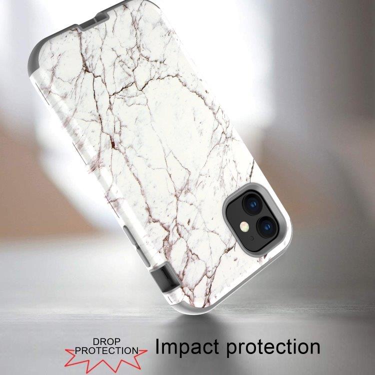 3-i-1 Full Protection Cover til iPhone 11 - MARBLE