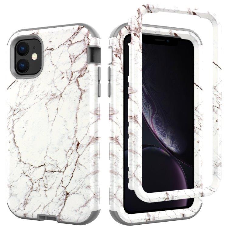 3-i-1 Full Protection Cover til iPhone 11 Pro MAX - MARBLE