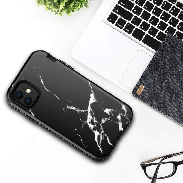 3-i-1 Full Protection Cover til iPhone 11 Pro MAX - BLACK MARBLE