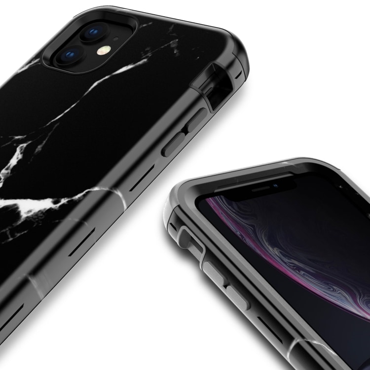 3-i-1 Full Protection Cover til iPhone 11 Pro MAX - BLACK MARBLE