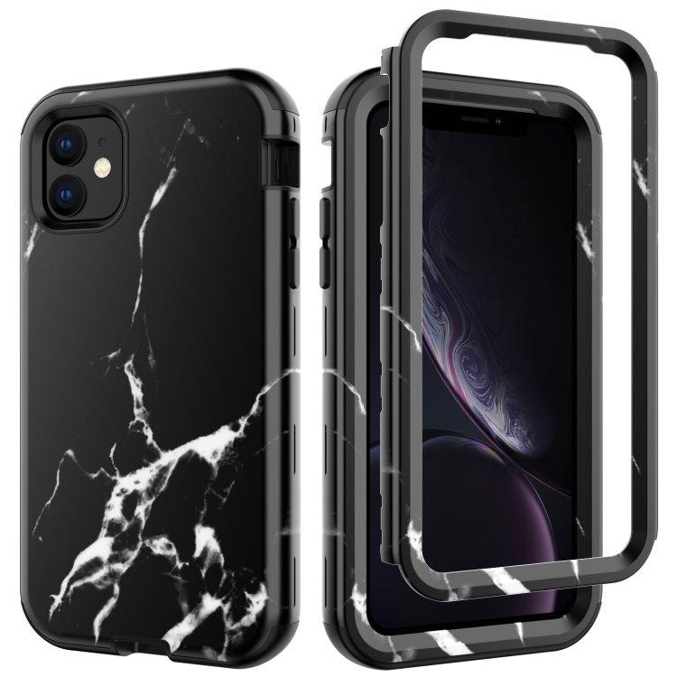 3-i-1 Full Protection Cover til iPhone 11 PRO - BLACK MARBLE